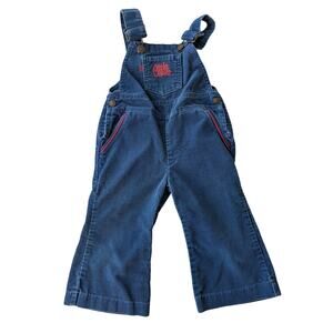 Vintage Little Levi's Corduroy Overalls Blue Made in USA Unisex 2T Western Retro